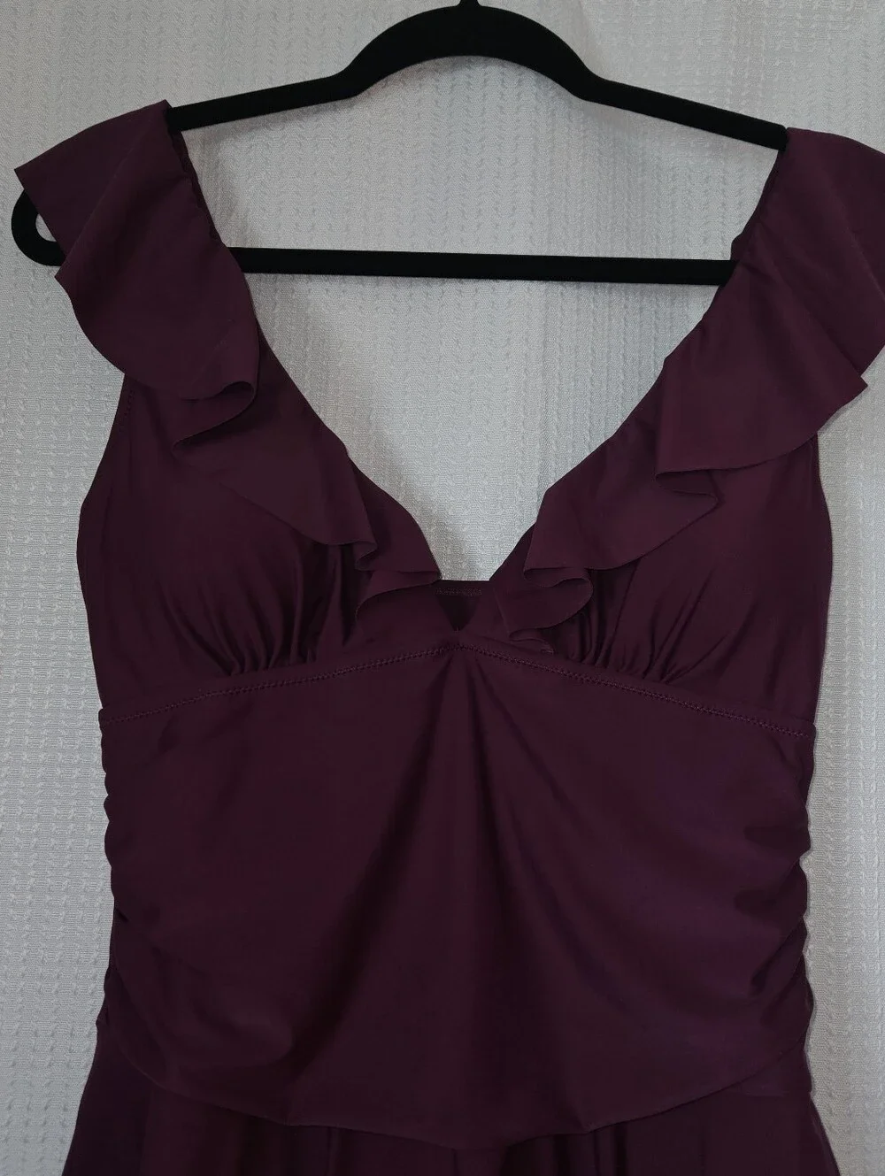 Ruffled V-Neck Shekini Swimdress in Raspberry NWT Size Large - Picture 3 of 10